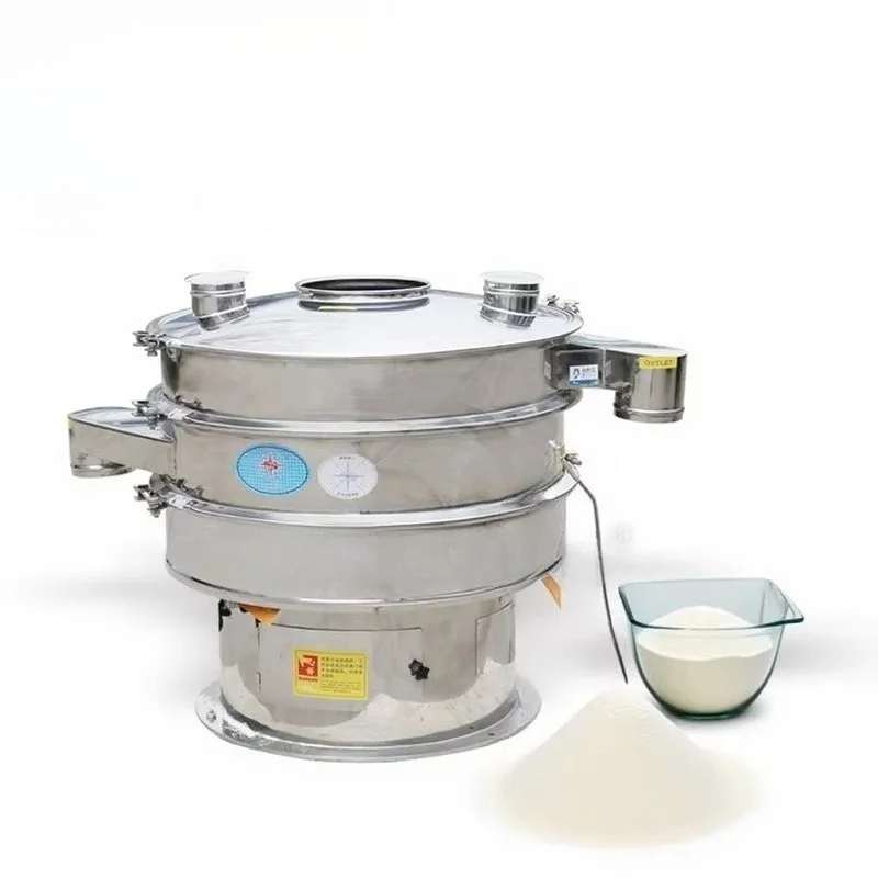 Customized High Precision Circular Vibrating Screen Stainless Steel Vibration Sifter Motor Driven Powder Separator
