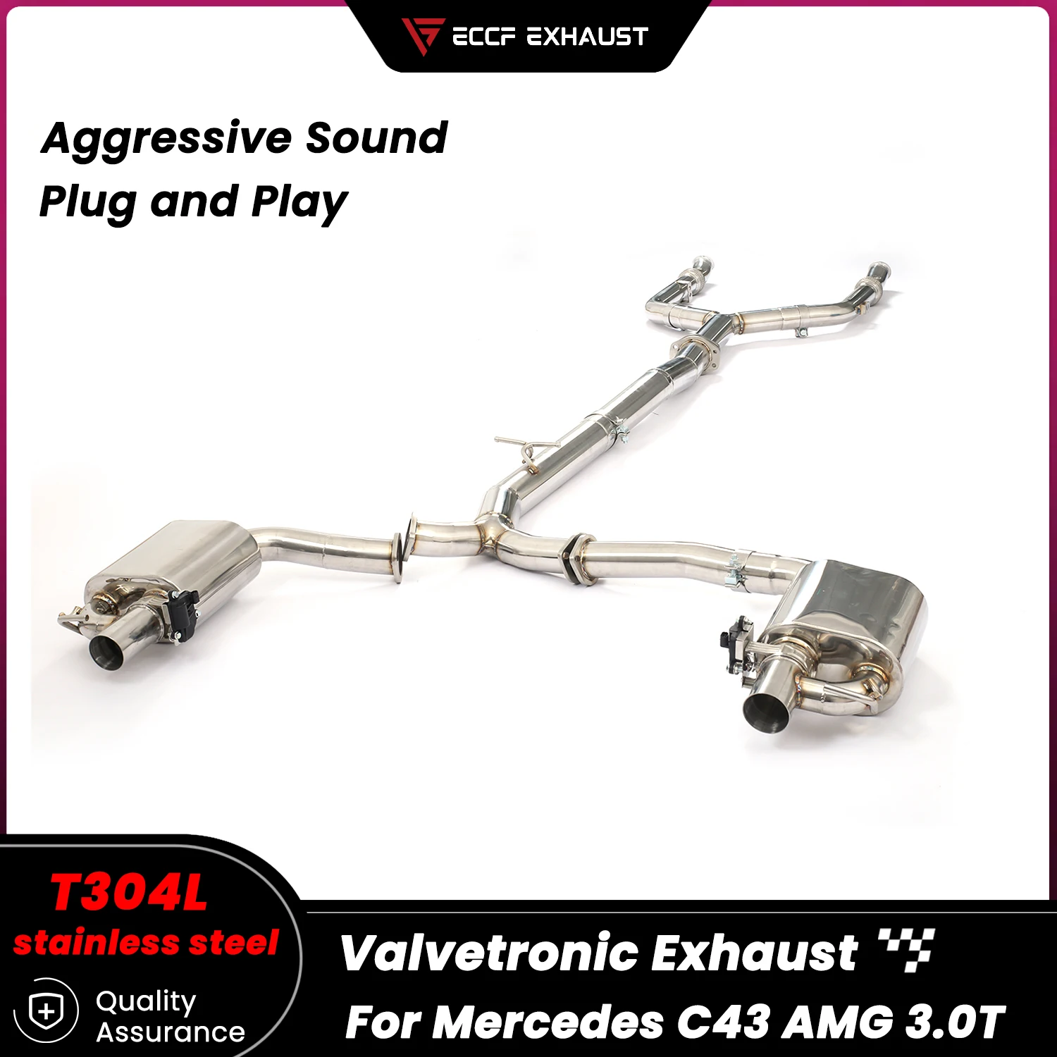 

Электронный клапан Catback выхлоп из нержавеющей стали для Mercedes C43 AMG 3.0T, свободно регулируемый звук