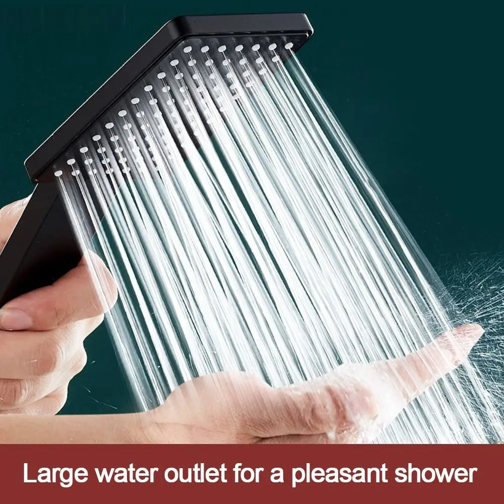 Single Function Shower Head Square Handheld High Pressure Sprinkler Silver/Black Universal Sprayer Home Bathroom Accessories