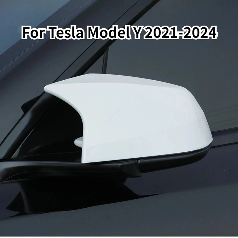 Rearview Mirror Cover for Tesla Model Y 2021-2024 Bull Horn Rear View Mirror Protective Shell Cyber Car Modification Accessories