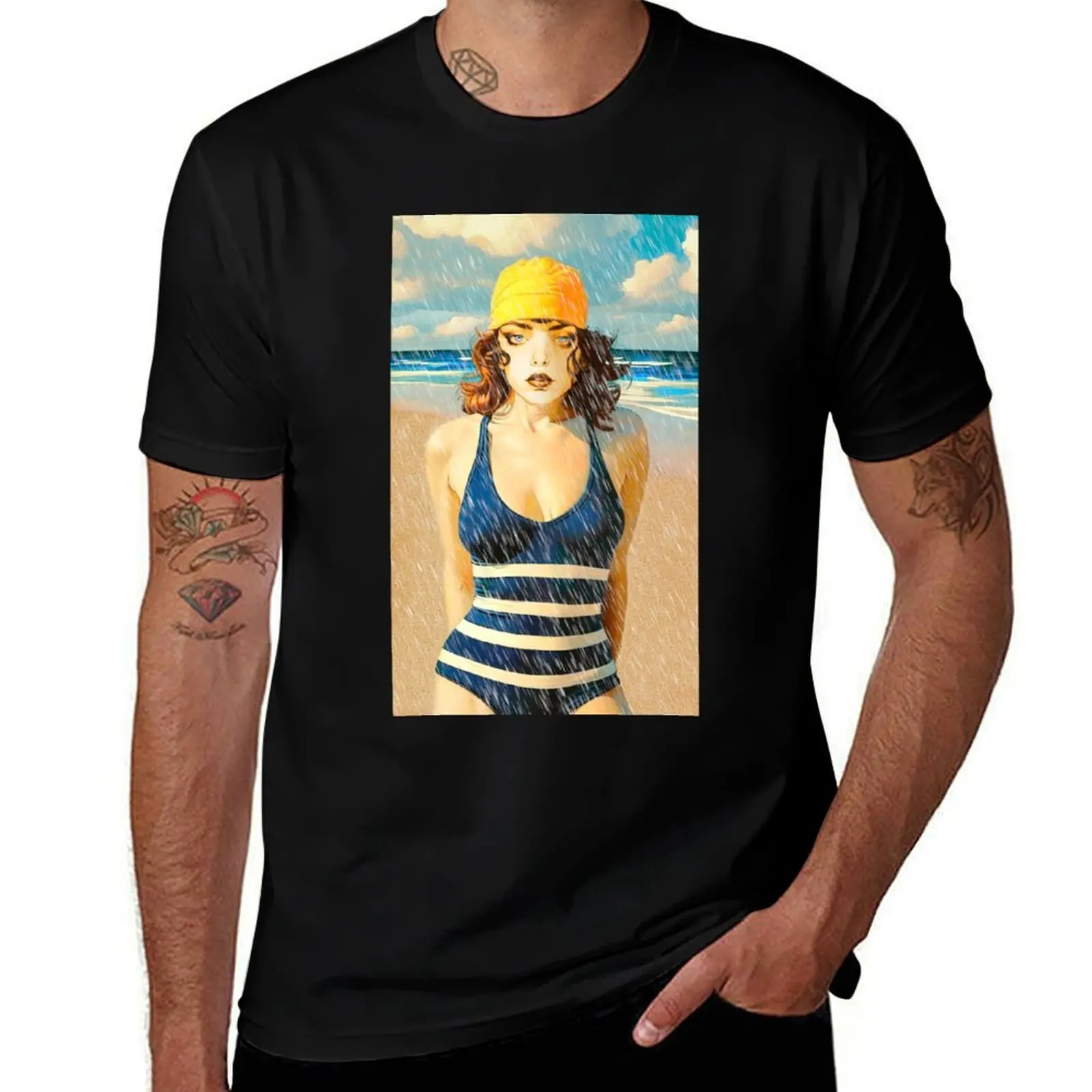 

Sunshower at the Beach T-Shirt Blouse anime tshirt anime for a boy plain black t shirts men
