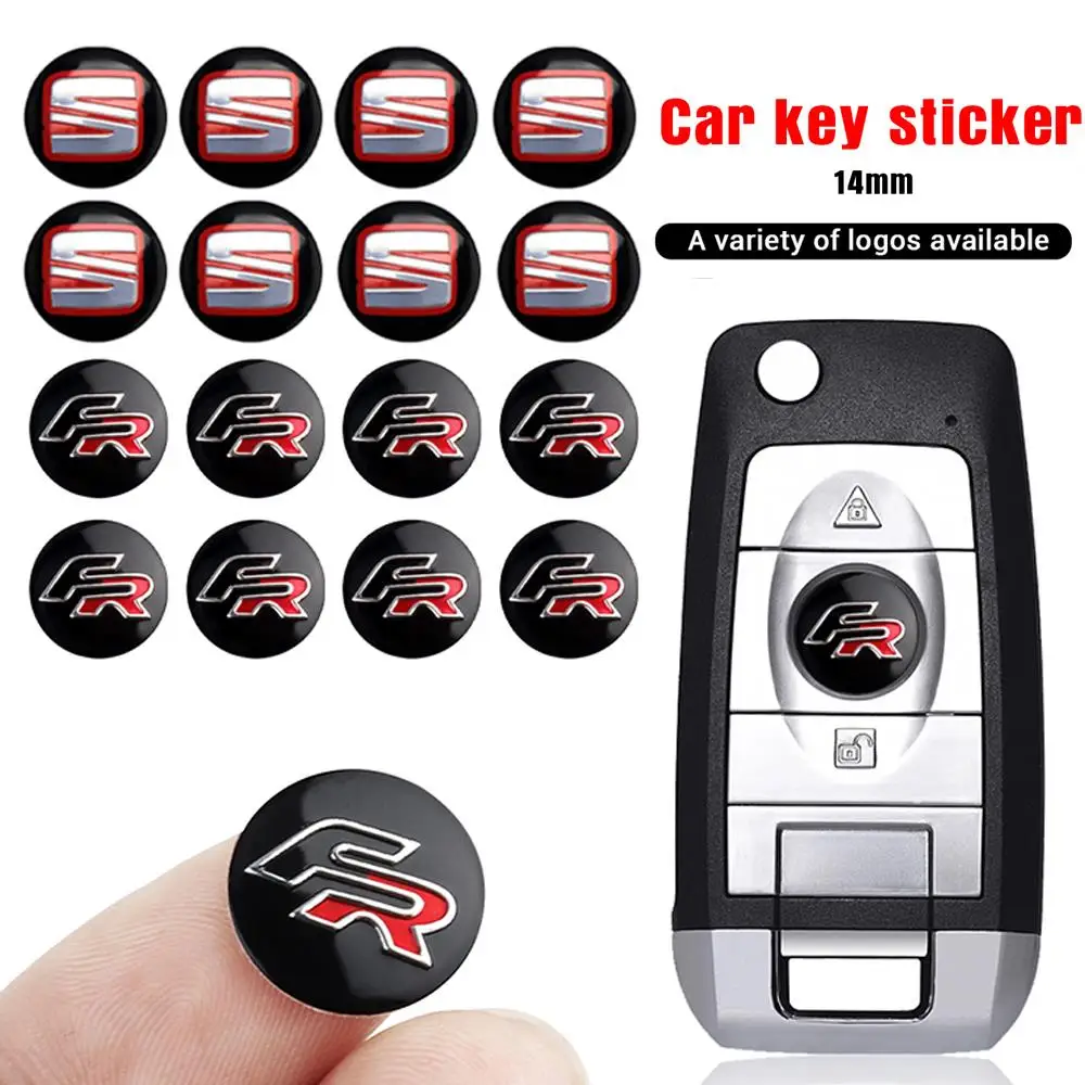 10/20 Peças Adesivo Emblema para Chave de Carro SEAT FR Leon Mk2 Mk3 5f Arosa Vela 1p Ibiza 6l 6j Altea, Distintivo para Carcaça de Chave de Controle Remoto Automotivo