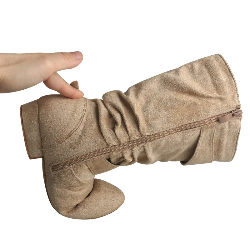 

Женские полудлинные сапоги Venus Lure для танцев на индивидуальном каблуке, бежевые сапоги для сальсы, латинских танцев, деревенские танцевальные сапоги