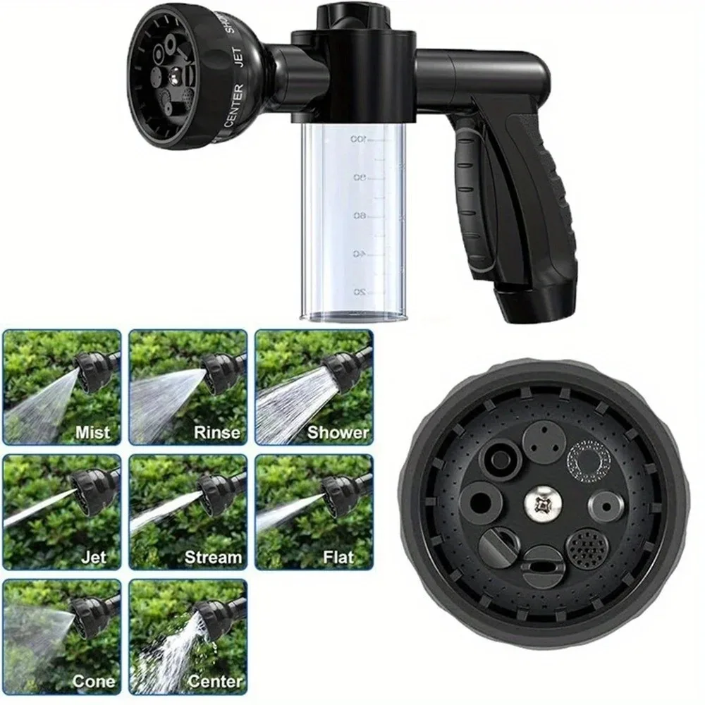 

New Hose Soap Sprayer Nozzle 8 Patterns, Car Wash Soap Sprayer Foam Sprayer Gun with Soap Dispenser, Garden Hose Nozzle Sprayer