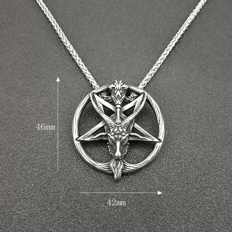 Punk Retro Stainless Steel Satan Sheep Ram Pendant Necklaces for Men Rock Jewelry Drop Shipping