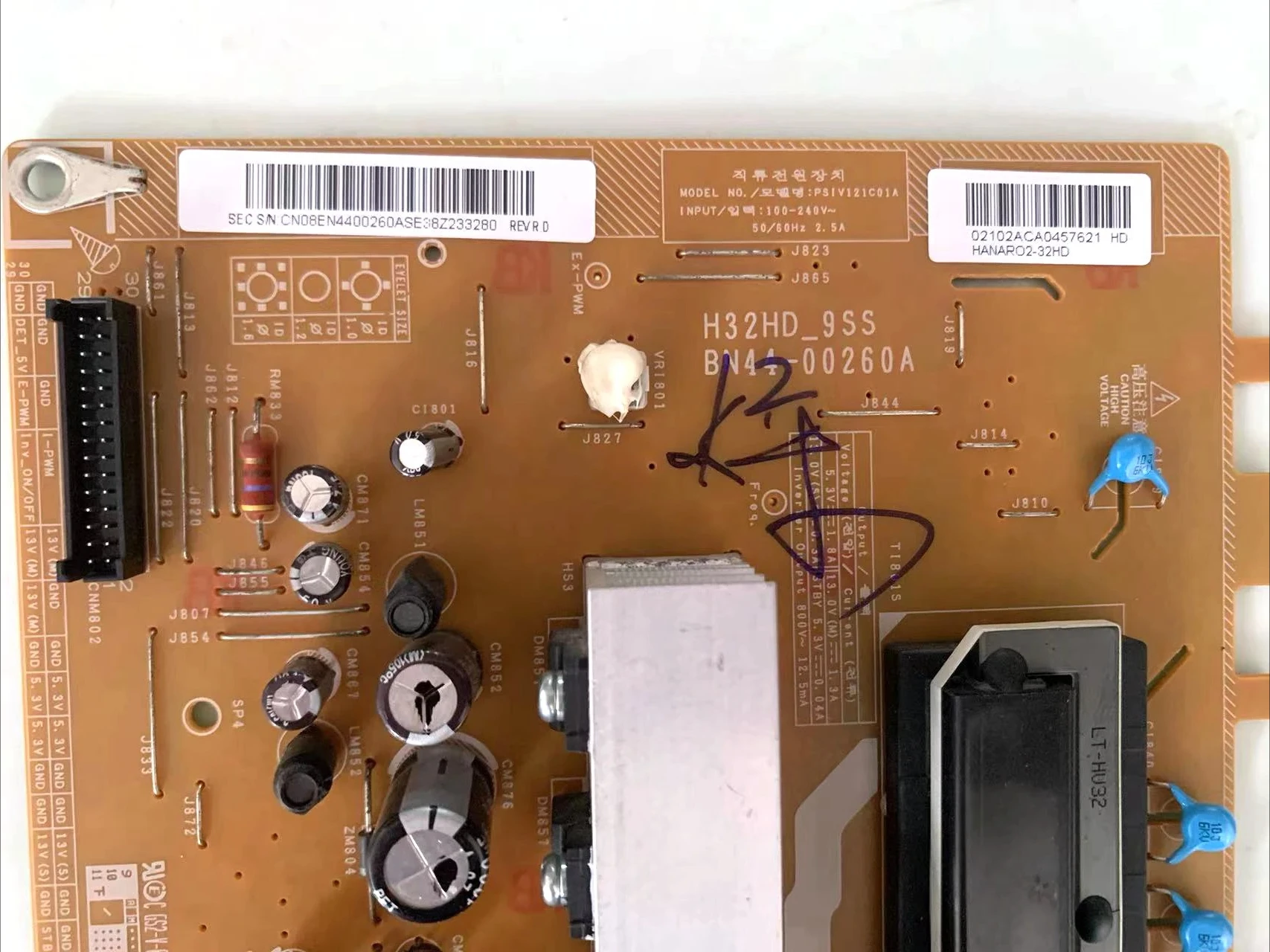 BN44-00260A H32HD_9SS 전원 보드, LE32B450C4W, LE32B405C4W, LE32B450C4W, LN32B360C5D, LN32B450C3H, LN32B450C4H, LN32B540P8D TV용
