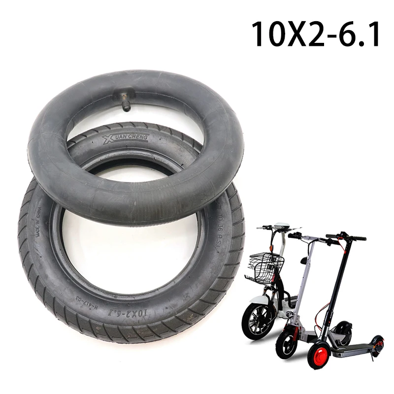 Tubo interno e externo de pneu 10x2-6.1, para scooter elétrica xiaomi mijia série m365, pneu pneumático de alto desempenho