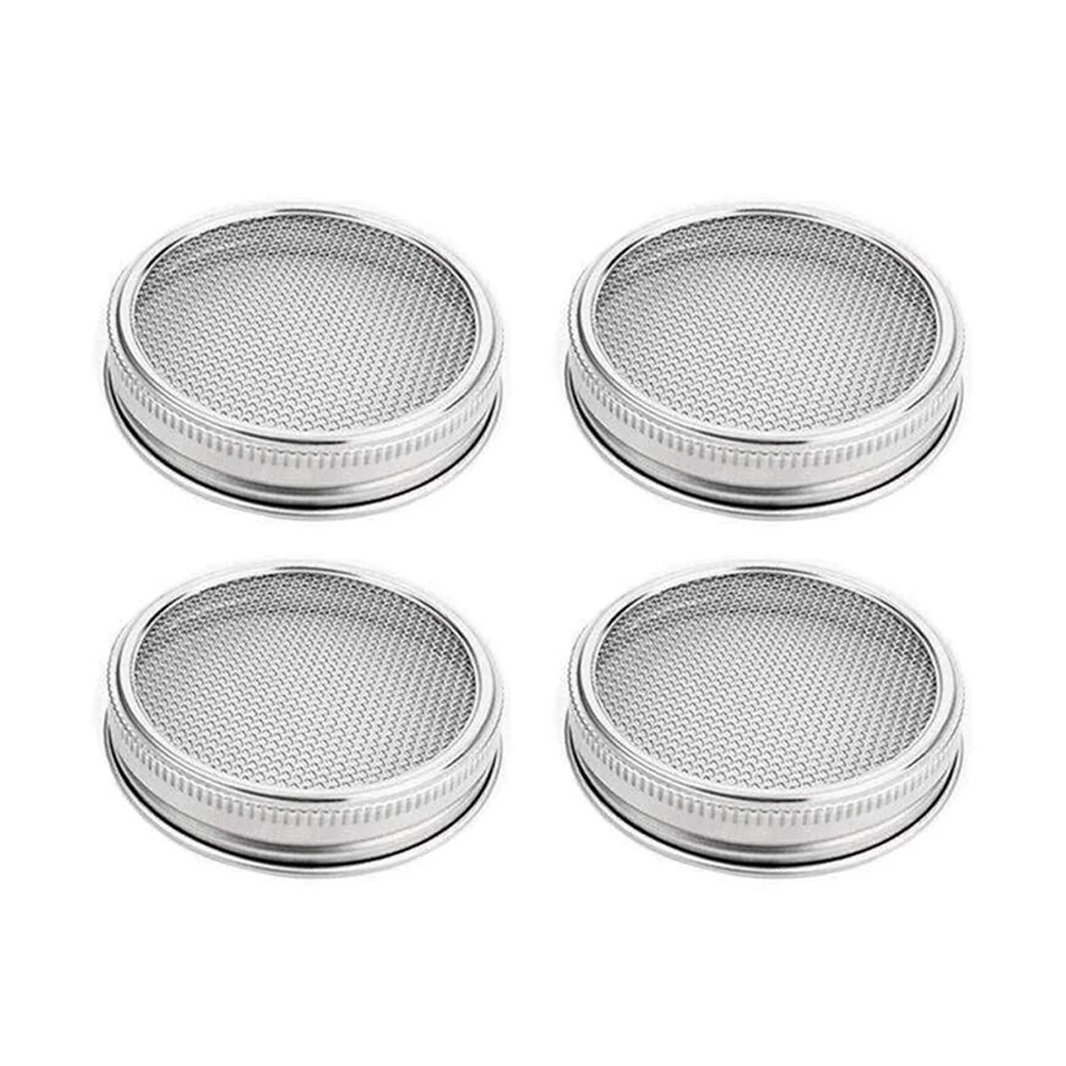 4 Pack Stainless Steel Sprouting Jar Lid for Wide and Wide Mouth Mason Jar for Growing Sprouts