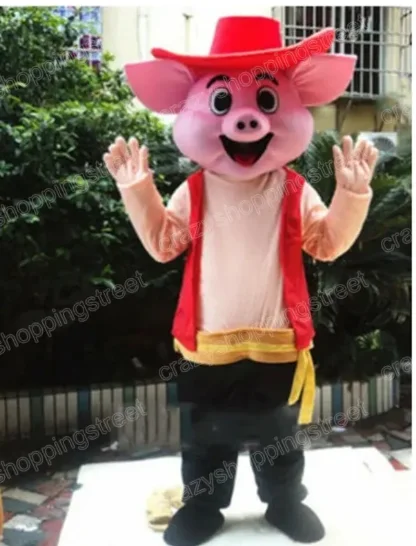 

New Adult Hot Sale LOVE Festival High Quality Pig Mascot Costume Christmas Fancy Dress Halloween Mascot Costume Free Ship