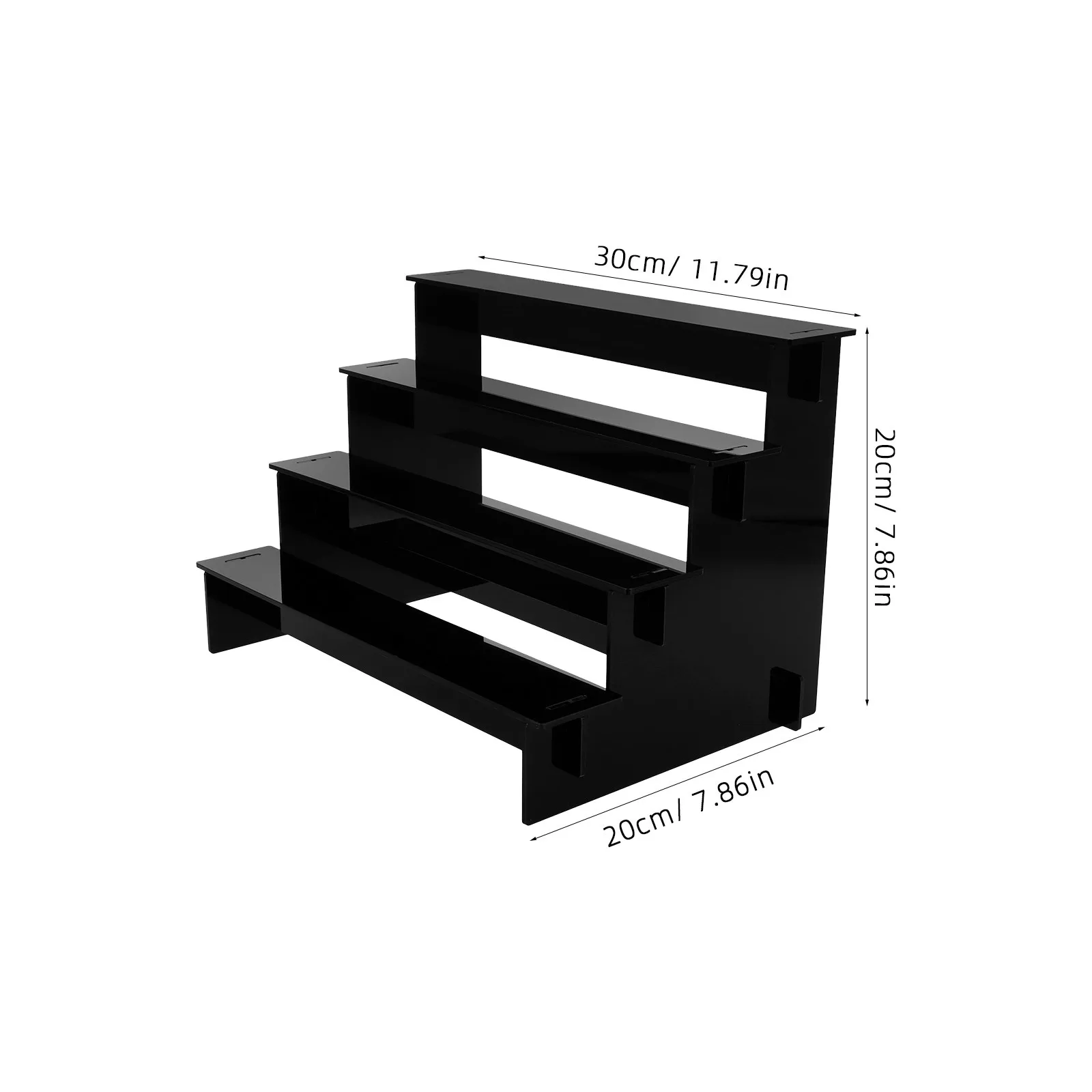 Organizer per profumo nero a 4 livelli, espositore in acrilico, organizer per vassoi da bagno per la cura della pelle da appoggio