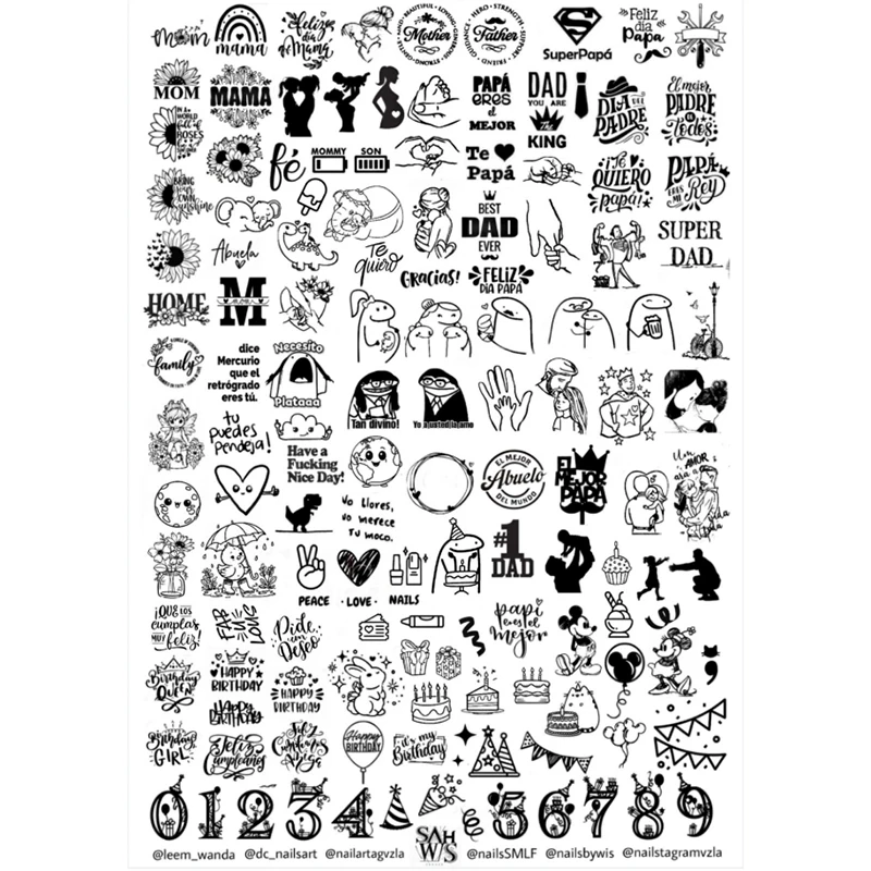 Personagem dos desenhos animados animal placa de carimbo de unhas halloween arte do prego placa de imagem flor geometria planta folhas design modelo de carimbo