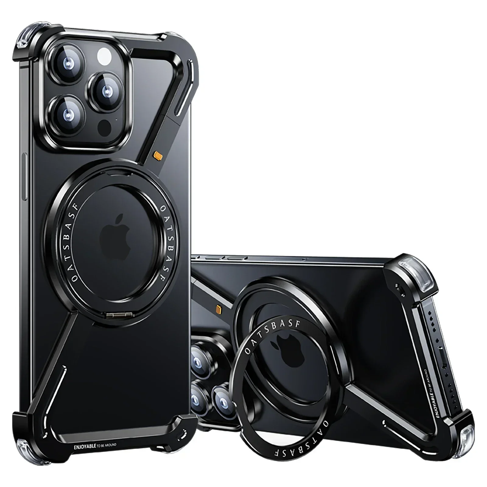 Eary Z Shape for iPhone 16/15/14 Pro Max Frameless Phone Case Compatible for MagSafe Standard Protection Magnetic 13 Pro Cover