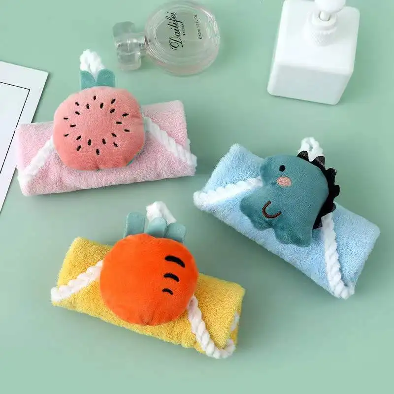Wall-mounted Cartoon Hand Towel, Thickened Coral Fleece, Super Absorbent & Odor-Proof Hand Drying Cloth