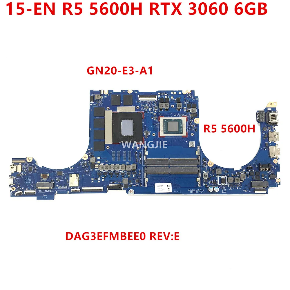 

FOR HP OMEN 15-en1507na 15-EN Laptop Motherboard R5-5600H CPU+GN20-E3-A1 RTX3060 6GB DAG3EFMBEE0 100% Working