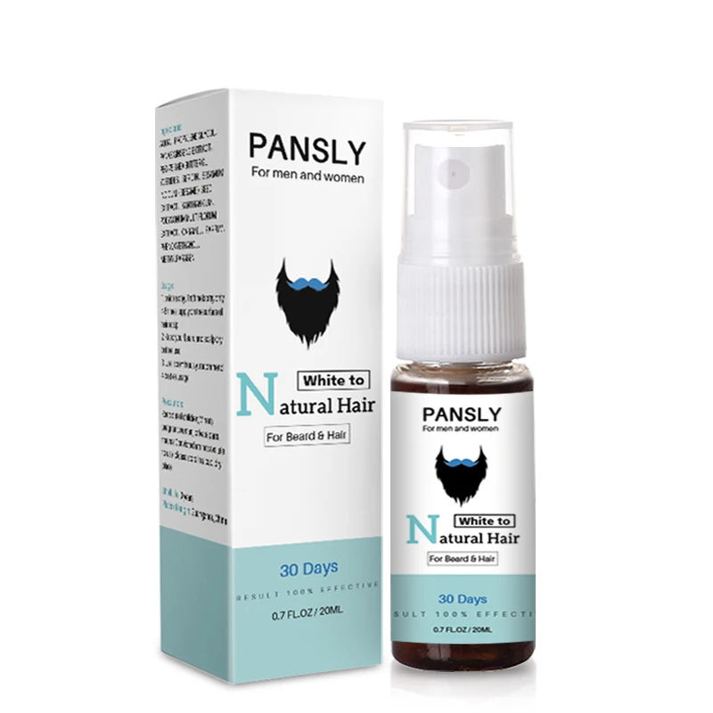 Pansly White To Black Natural Hair Fast Treatment Spray Anti Loss Repair Gray Regrowth Nourish Product Beard Hair Care Men Women