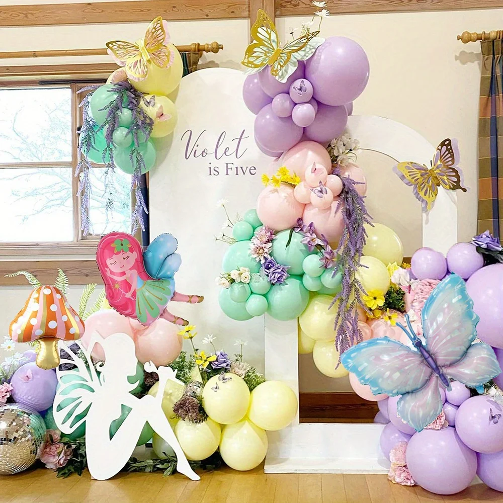 131PCS Fairy Tale Themed Balloon Wreath Set Suitable for Indoor/outdoor Decoration of Weddings, Birthdays, Summer Parties