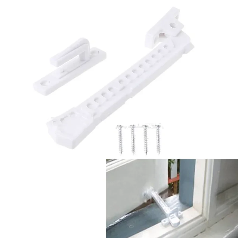 ABS Windows Brace With Screw Window Sash Lock Baby Child Safety Latch window stopper Stay Catch Limiter Blocker Fixator Artifact