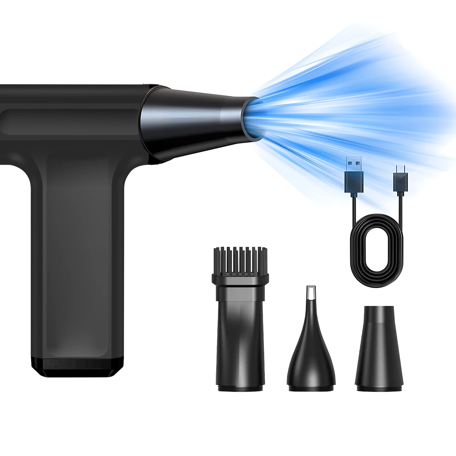 

PortableType-C Charging Car Fan Cleaning Blower Tool 130000RPM Turbo Jet Fan 5 Outlet Nozzles Blowing Snow Electric Air Duster
