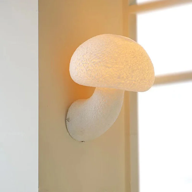 

White Mushroom Medieval Wall Lamp Outdoor Red Wall Sconce Bedroom Hallway Nordic Designer Balcony Waterproof LED Light Fixtures