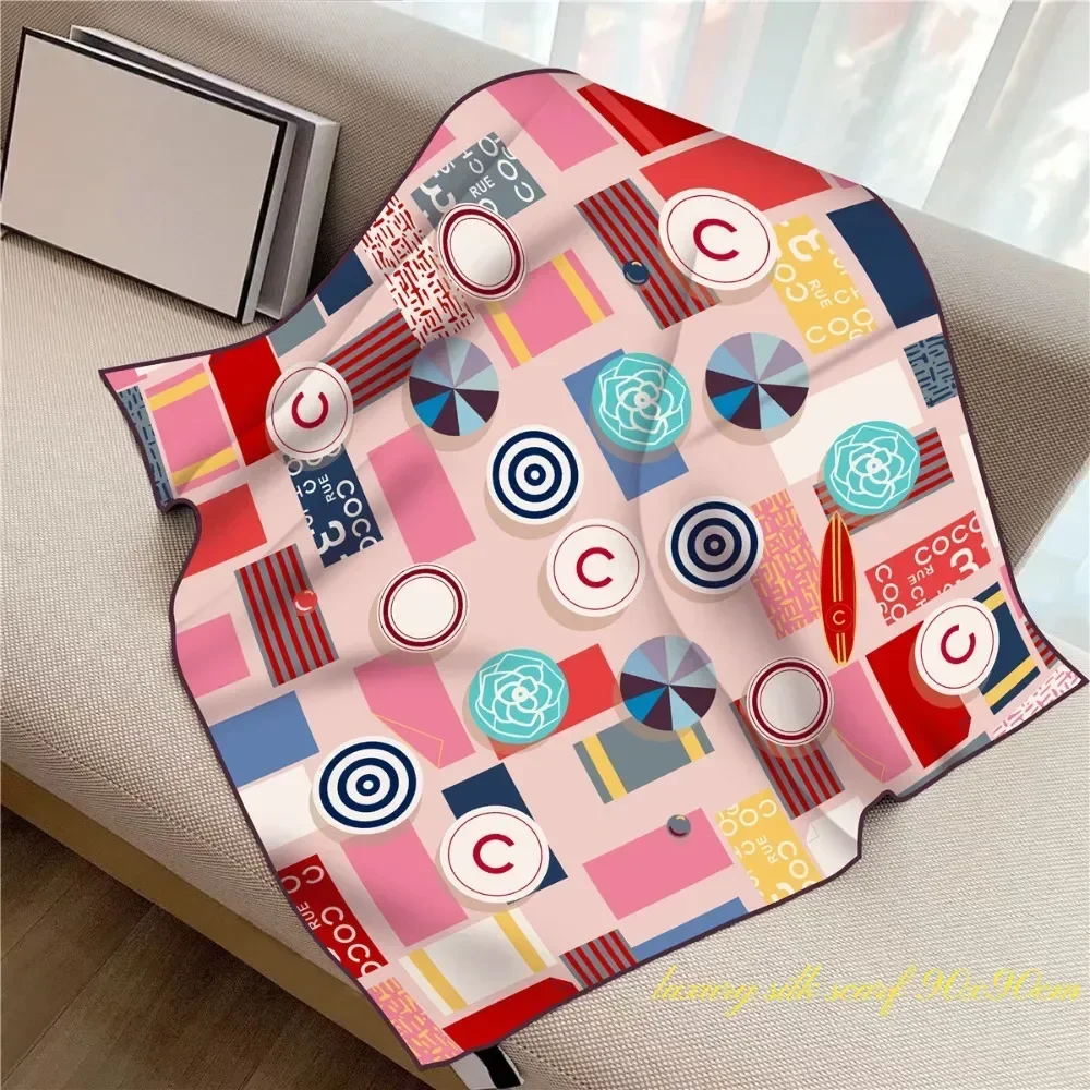 

1PC90Cm New Hat Bag Twill Silk Women's Travel Sunscreen Shawl Large Square Scarf Headscarf Wholesale