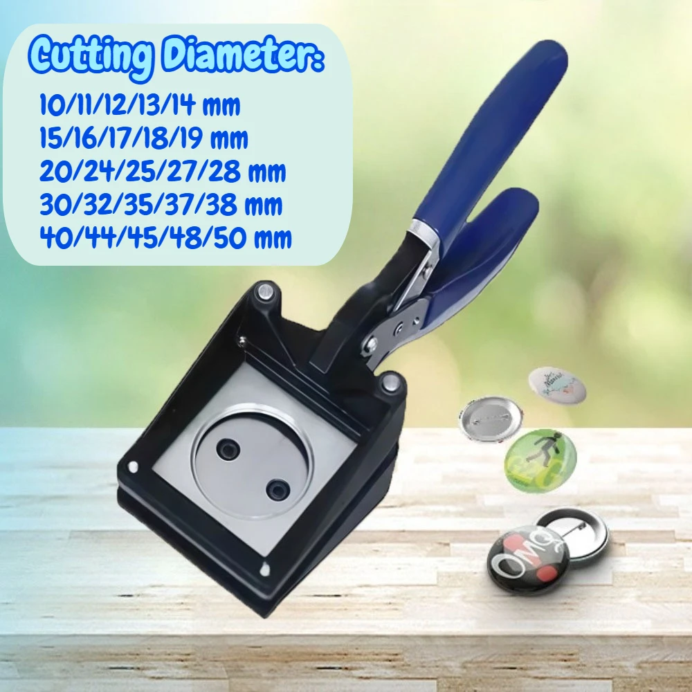 

Handling Paper Cutter 10mm-50mm Diameter for Round Button Making Metric System Art DIY Tool Circular Sampler