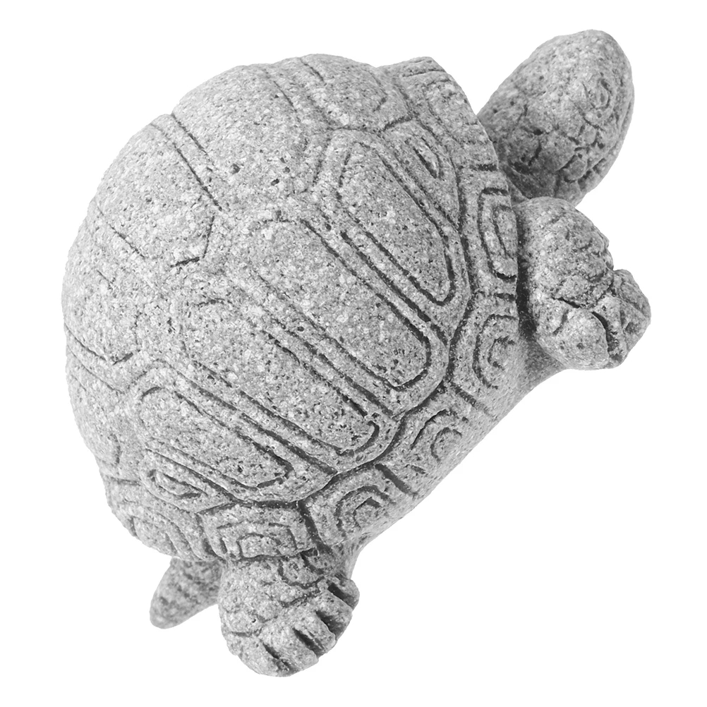 

1pc Turtle Statue Sandstone Miniature Simulation Animal Ornament For Table Garden Bonsai Decoration Simulation Animal