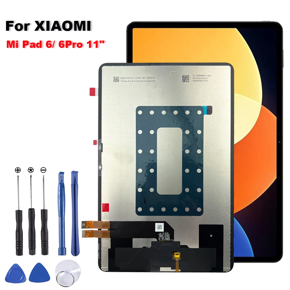 

New AAA+ For Xiaomi Pad 6 Mi Pad 6 Pro 23043RP34C 23046RP50C 11" LCD Display Touch Screen Digitizer Glass Assembly