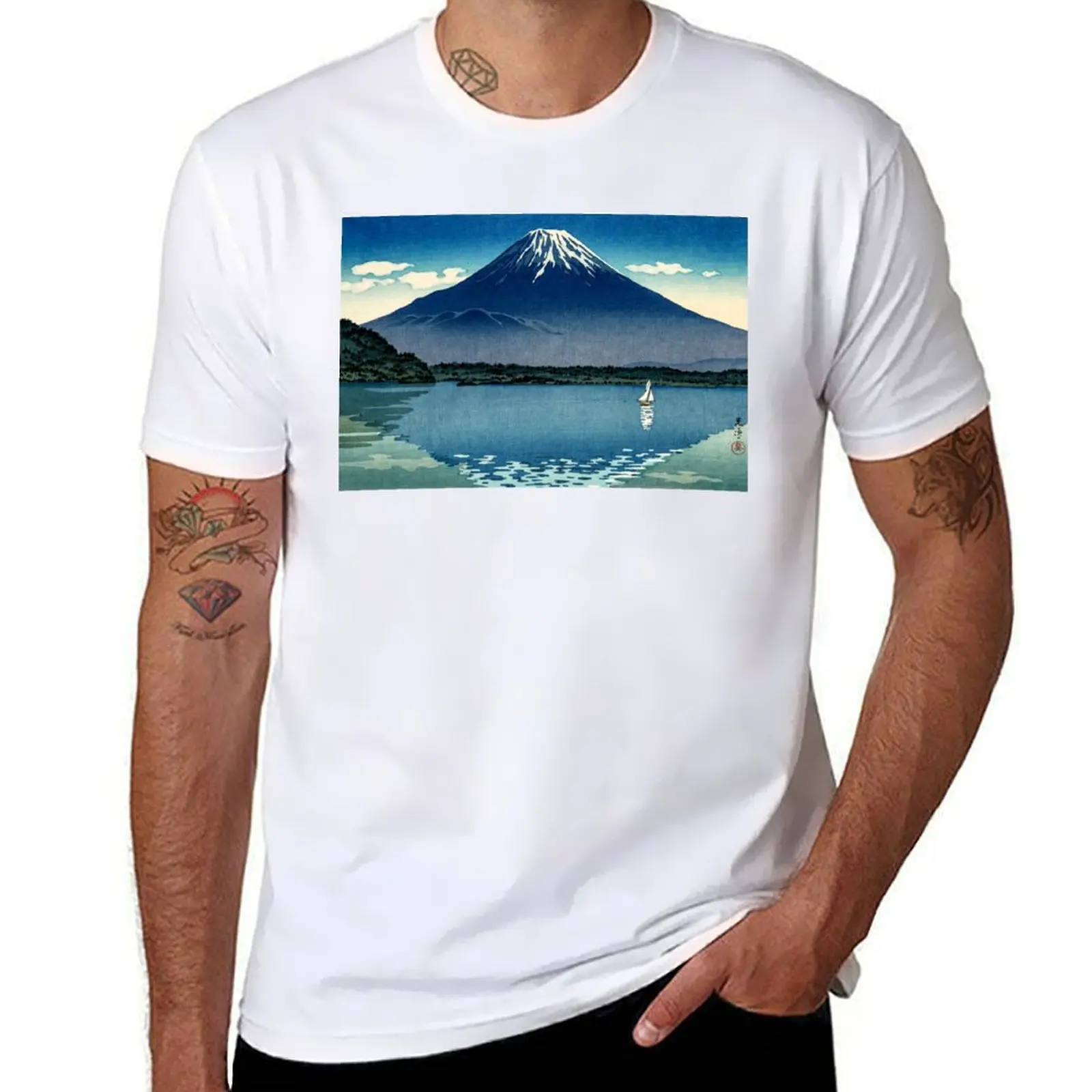 

Tsuchiya Koitsu - Mount Fuji and Lake Shoji T-Shirt man t shirt designer cotton t shirts man 100% T-Shirt