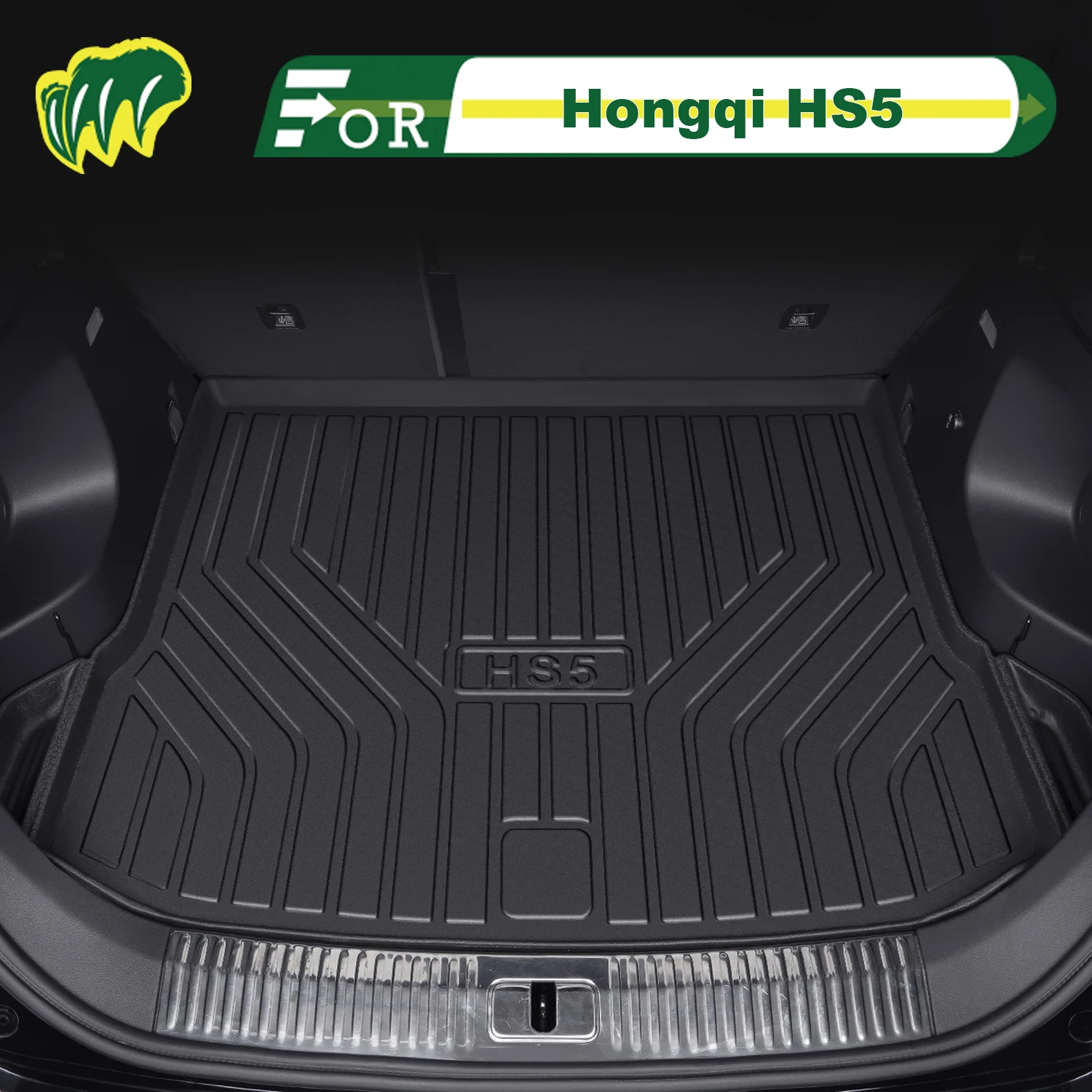 

For Hongqi HS5 2019-2025 TPE Custom Fit Car Trunk Mat All Season Cargo Mat 3D Shaped Trunk Liner Rear Trunk Protection Mat