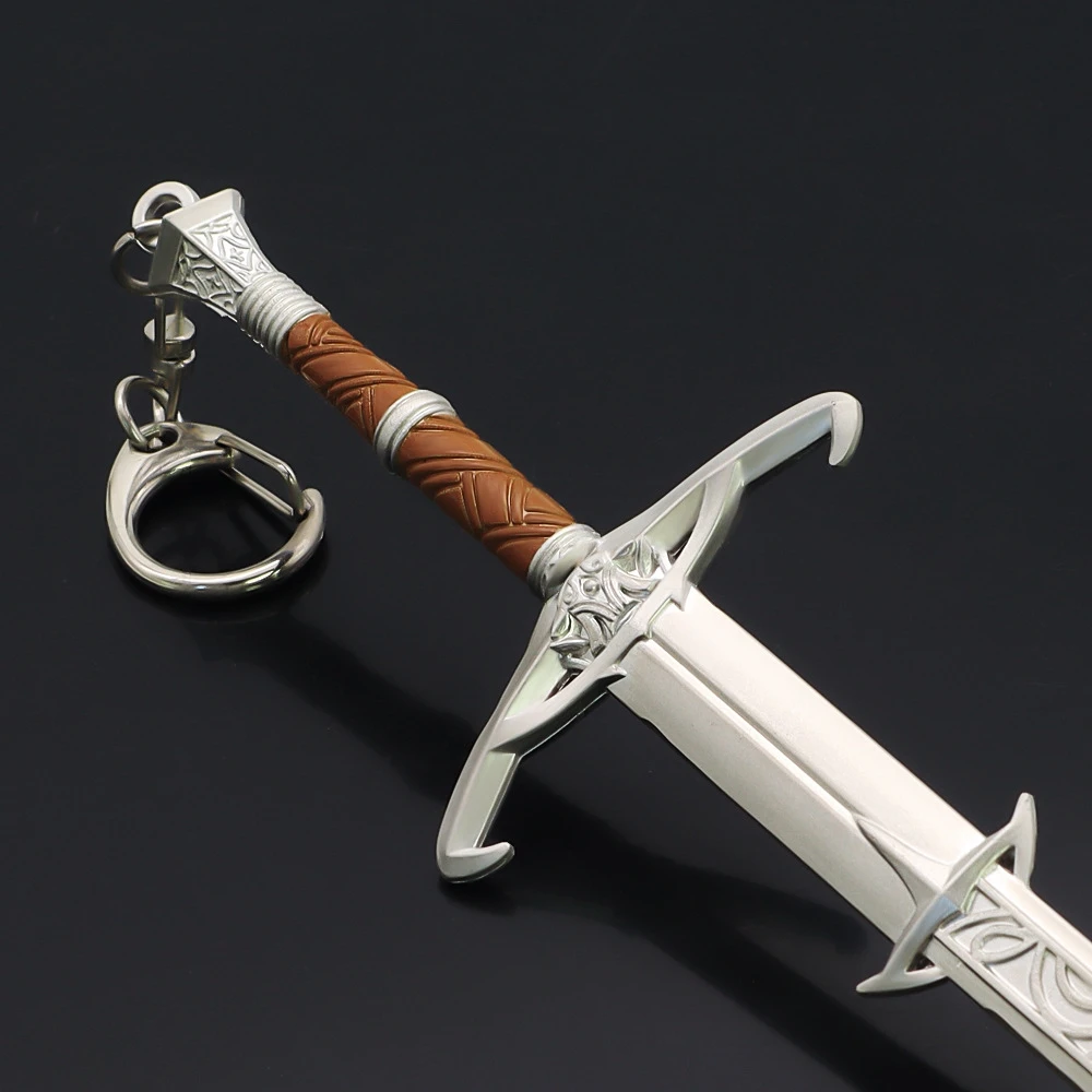 High Quality Baldur's Gate 3 Sword Keychain 22cm Sword of Justice Weapon Model Metal Katanas Cold Weapon Game Peripheral Toy