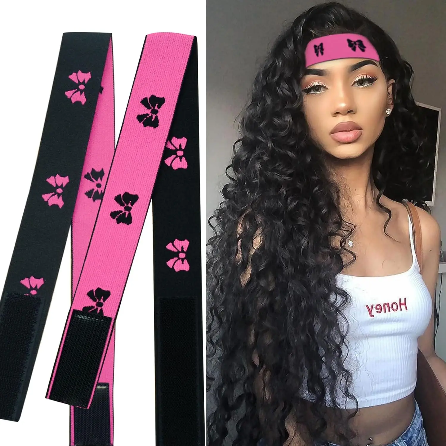 

2pc Adjustable Lace Melting Band For Wigs Edge Wrap To LayEdges - Wig Band For Lace Frontal Melt ,Wigs Supplies, Sports Headband