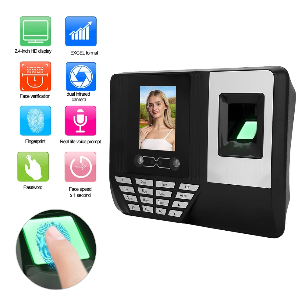 

Fingerprint Attendance Machine 2.8 Inch Face Fingerprint Recognition Attendance Machine