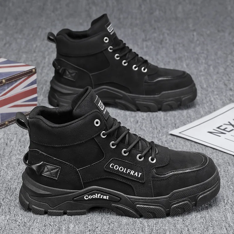 Men's Sneakers Autumn Men's Shoes High-top Men Boots Trend Versatile Platform Tooling Shoes Casual Boots for Men tenis masculino