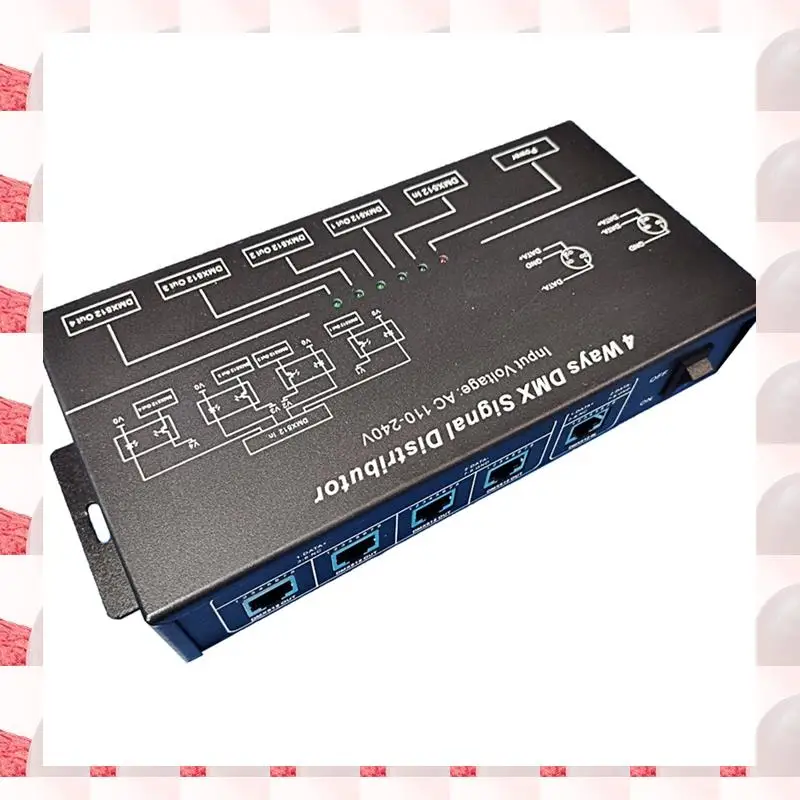 

AC100V-240V Input DMX512 1 To 4 Hub Signal Repeater Splitter 4 XLR-3 Output Distributor Power Amplifier EU Plug