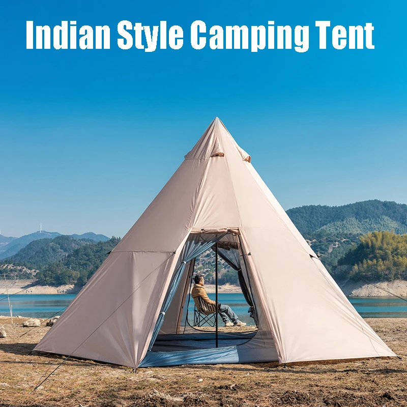 Indian Style Camping Tent Outdoor Big Summit Tent For 5-8 People,Specially Design For Family Camping Self-drive Equipment