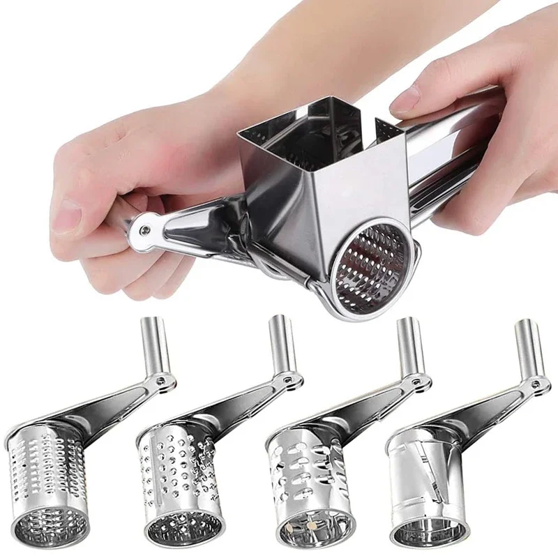 Rotary Grater Handheld Rotary Grater Cheese Cutter Slicer Shredder with Stainless Drum for Grating Hard Cheese Chocolate Nuts