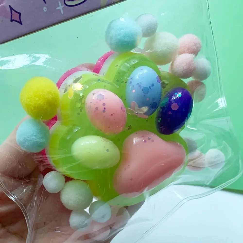 Cute Soft Squeeze Cat Paw Toys Reduce Stress Sticky Pinch Decompression Toy Slow Rebound Stress Relief Relax Toys
