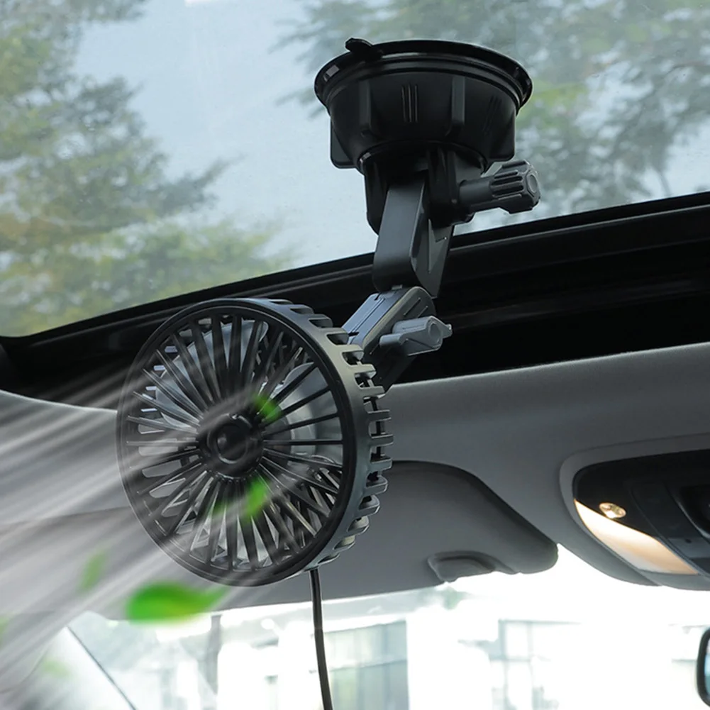 

360° Adjustable Electric Car Fan USB Car Home Cooling Fan Powerful Fan Three Wind Speeds Auto Cooling Car Electronics