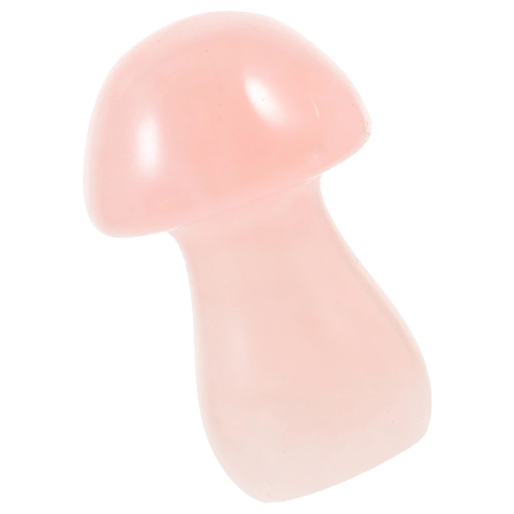 

Crystal Mini Mushrooms Decor Stone Flowerpot Outdoor Garden Statue Pink Quartz Crystal Decorative Piece Miniature Mushroom Craft