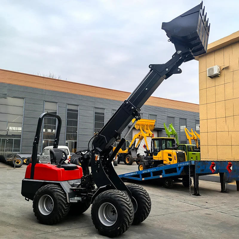 Customized New Design KZL918 Sliding Loader Front Unloading Small Compact Wheel Telescopic Arm Sliding Loader