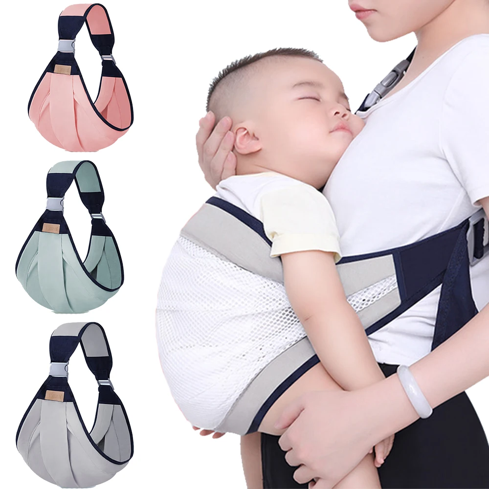 Portable Baby Carrier, Baby Strap Labor-Saving Baby Half Wrapped Sling with Anti-Slip Particles Soft Baby Straps