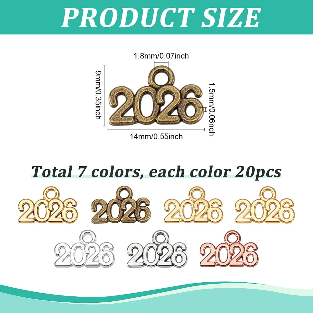 140-pecas-de-berloques-de-liga-metalica-estilo-7-cores-berloques-numero-2026-cores-mistas-9x14x15mm-furo-18mm-20-pecas-cor