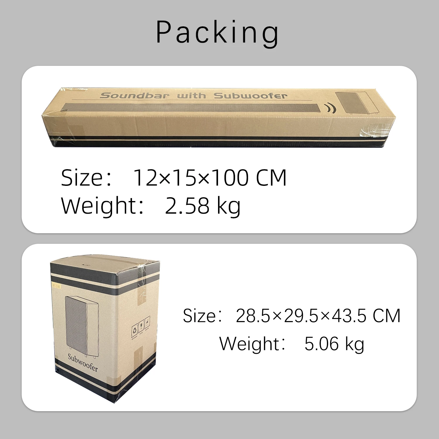 BS-18E TV Sound Bar with Subwoofer Box Soundbar Wireless Speaker Home Theater Surround Sound System Aux/USB/Optical/Coaxial/RCA