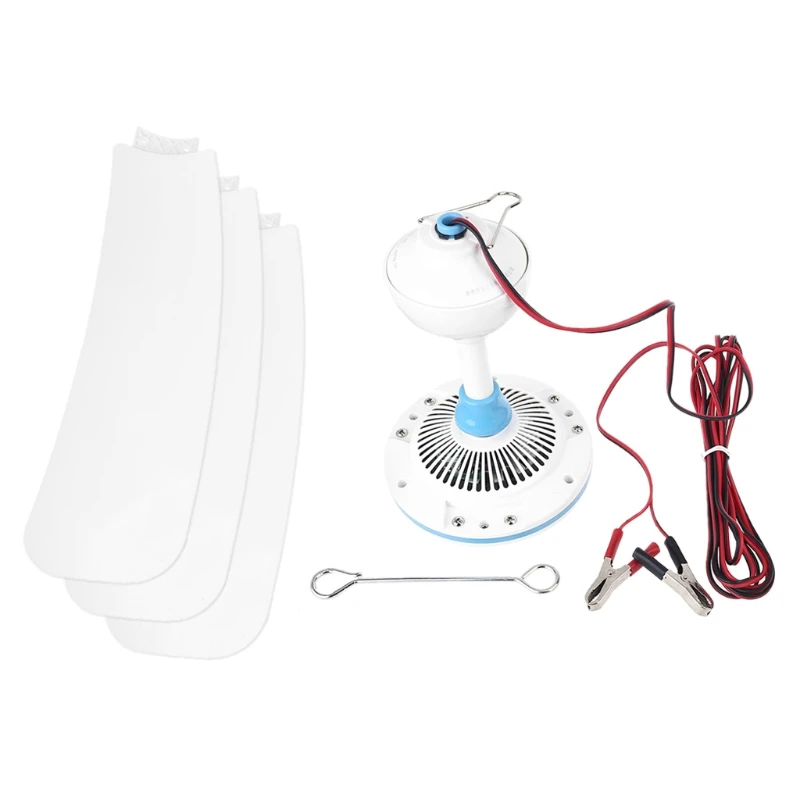 12 V tragbarer Deckenventilator, 3 Flügel, 91,4 12 V, geräuschloser Hängeventilator mit 4,5 m Kabel, Großhandel