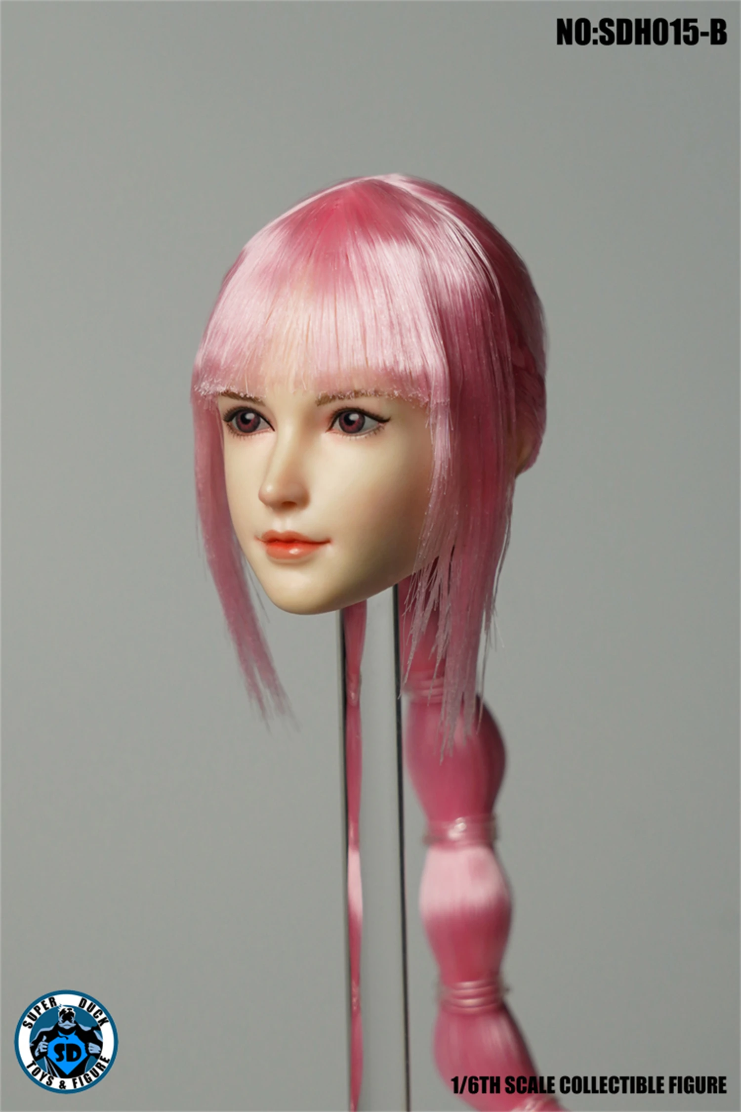 1/6 Scale SDH015B นักเรียนสาวผมสีชมพูหัวแกะสลักของเล่น
