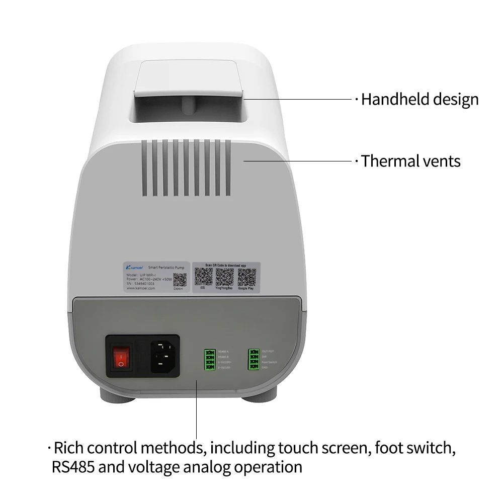 Kamoer UIP-I High Precision Peristaltic Pump 0.5-1500ml/min Quantitative Metering Pump for Lab Equipment and Research Use AC100V