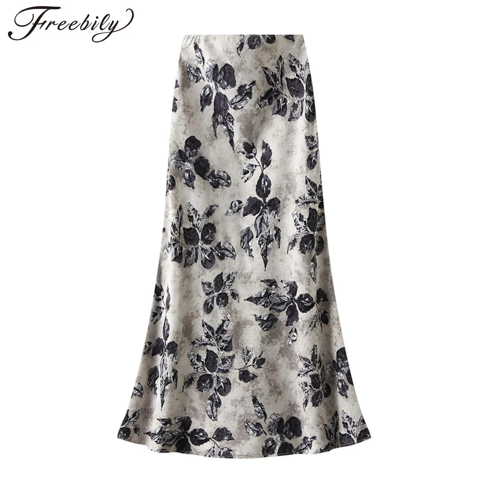 

Womens Summer Outfits Retro Floral Print Mermaid Skirt Vacation Beach Holiday Costume Elastic Waistband Bodycon Midi Skirt