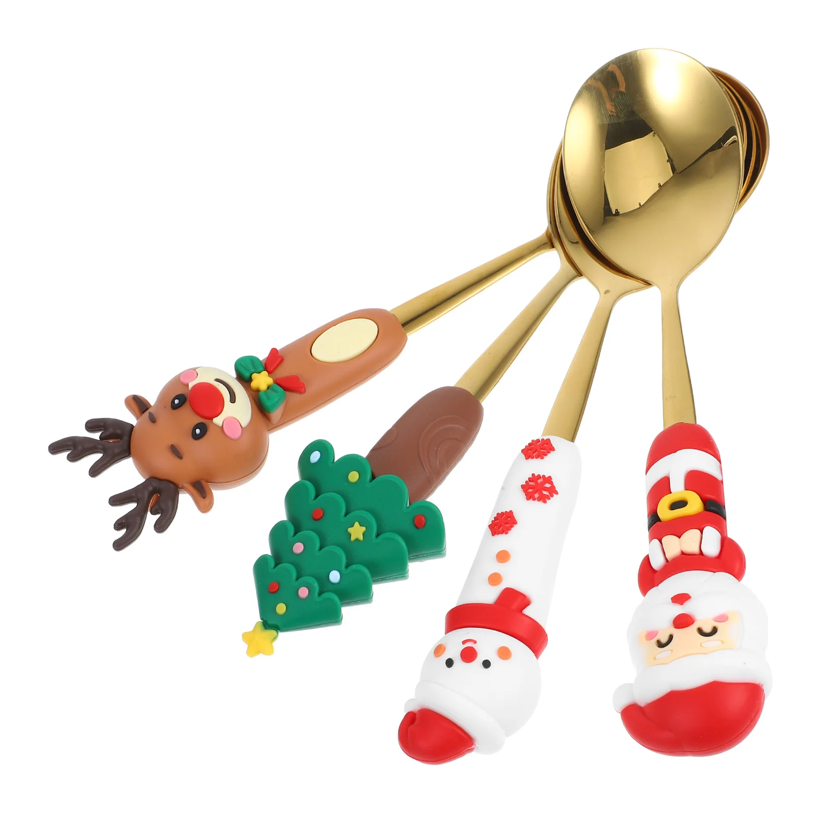 

4 Pcs Teaspoons Creative Long Stirring Tiny for Dinner Dessert Stainless Steel Cappuccino Small