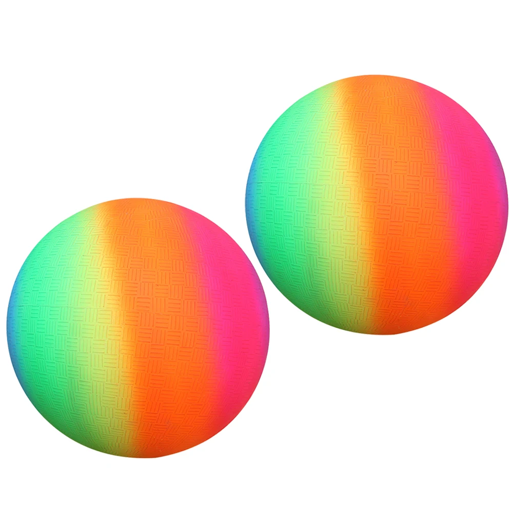 2pcs Rainbow Balls Environmentally Friendly Kids Playing Ball Pool Beach Bounce Flaping Kick Hand Outdoor Toys Games Events