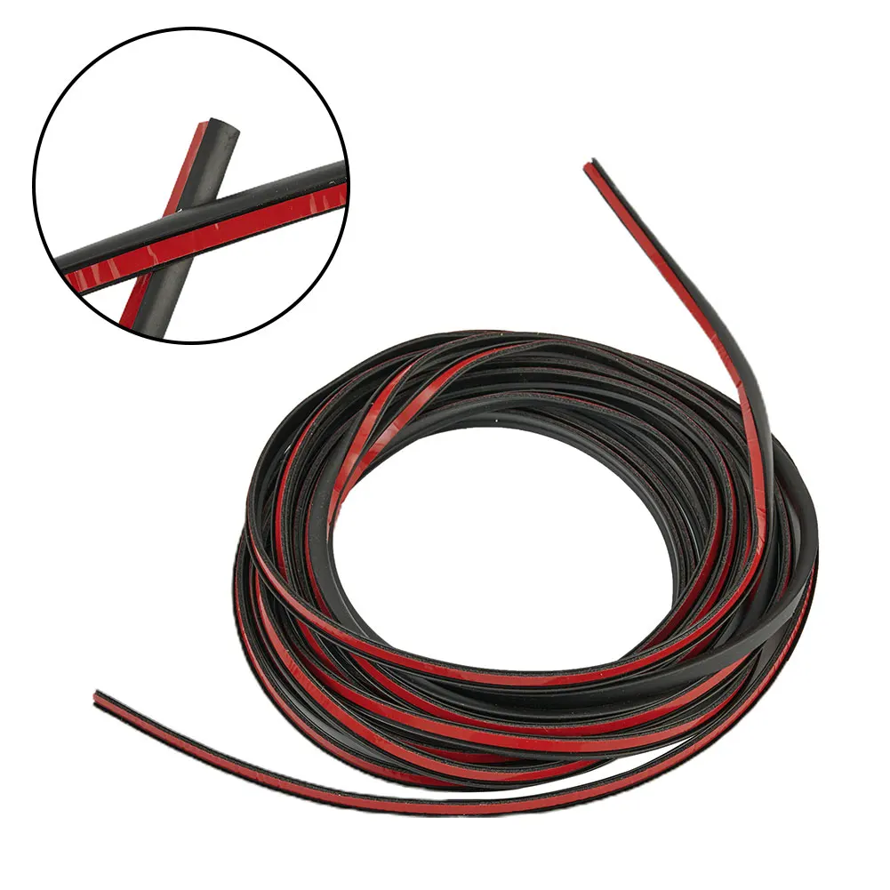 Car Rubber Sealing Strip Slanted T-Type Auto Door Seal Rubber Sealing Strip Black Universal 5m For Car Edge Trim Bumper Lip Side